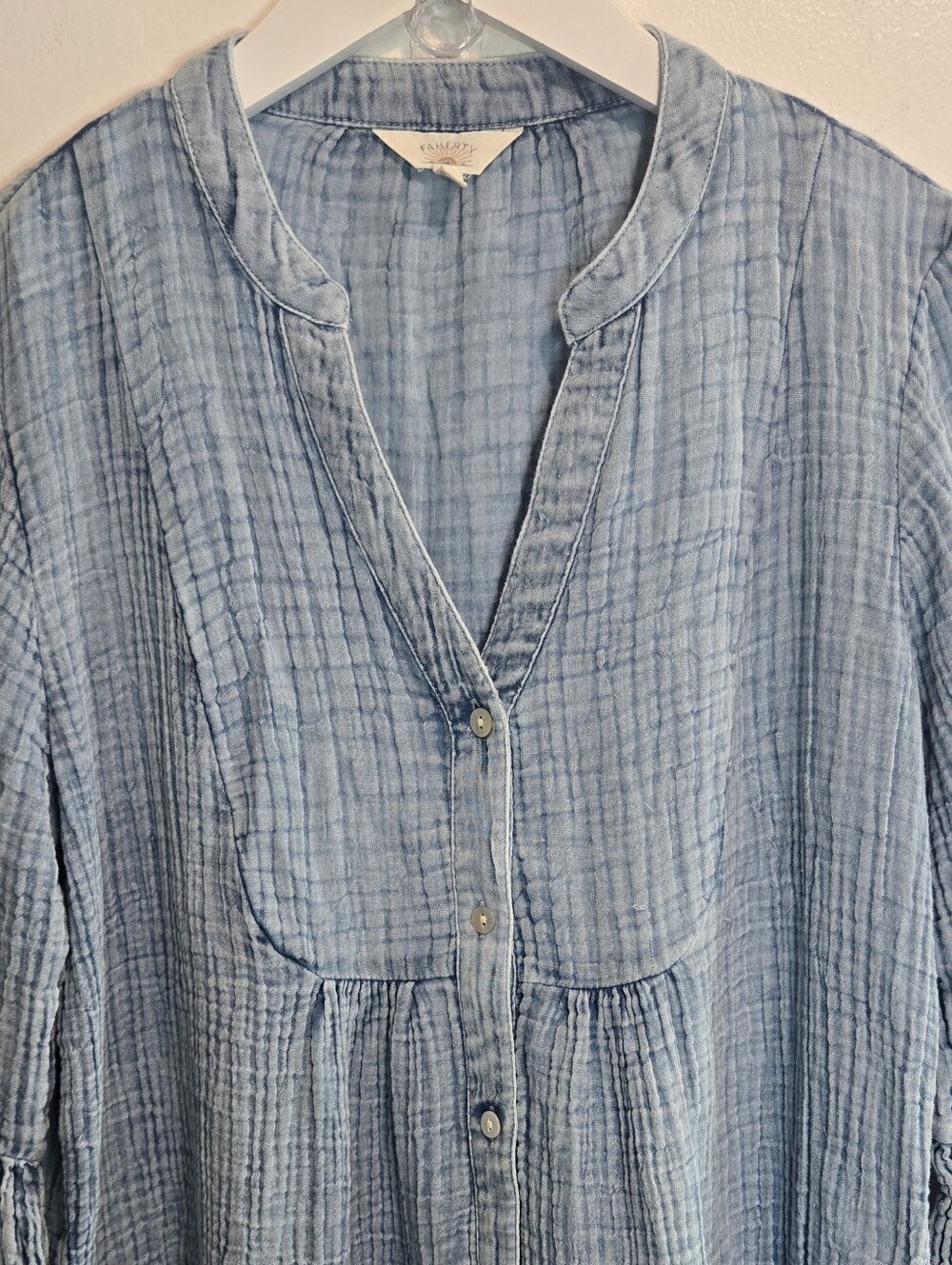 Faherty Kasey Organic Cotton Tiered Dress Size XS - Picture 5 of 14